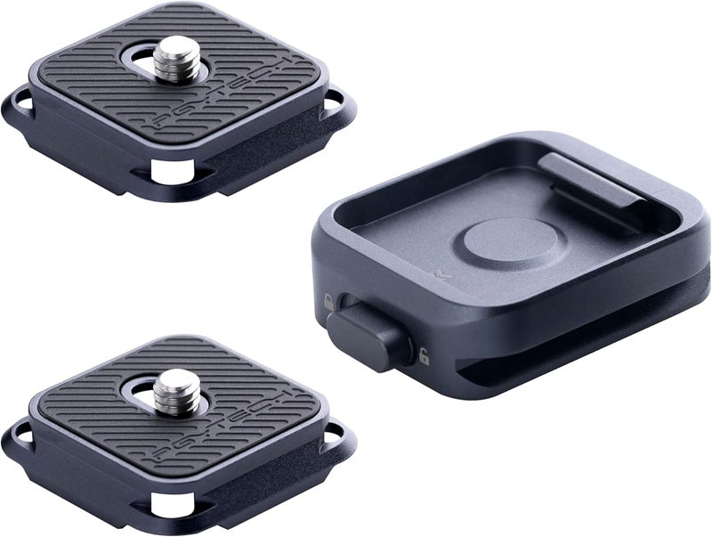 PGYTECH Quick Release Plate Clamp, with 1/4" and 3/8" Threaded Holes, Arca Swiss Interface, Suitable for Photo Cameras, Tripods, Gimbals (Arca-Type Plate*2 +Clamp) - Image 1